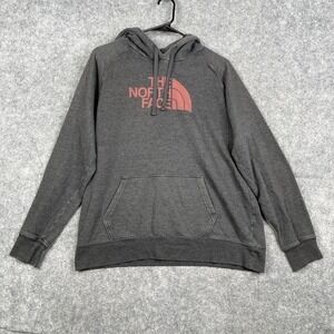 The North Face Hoodie Women's Size Large Pullover Gray Graphic Logo